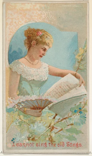 I Cannot Sing the Old Songs, from the Illustrated Songs series (N116) issued by W. Duke, Sons & Co. to promote Honest Long Cut Tobacco by W. Duke, Sons & Co., print, 1893
