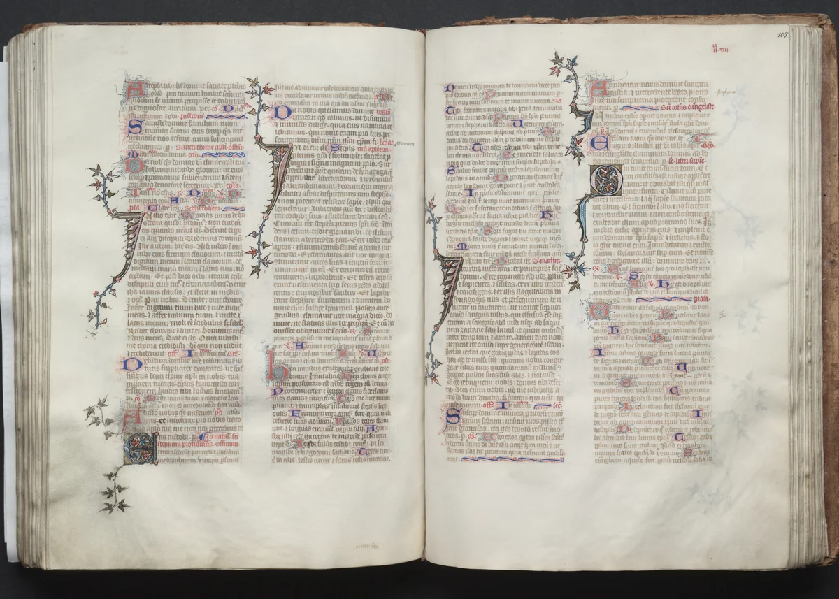 The Gotha Missal: Fol. 106r, Text by Master of the Boqueteaux, book, 1370-1380