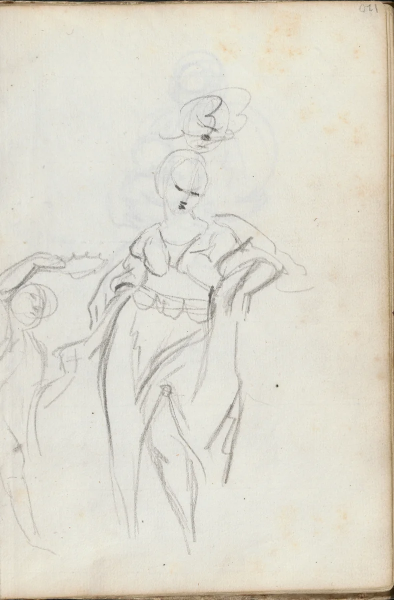 Diana (leaf in Italian Sketch Book, 1750–52) by Sir Joshua Reynolds, book, 1750-1752