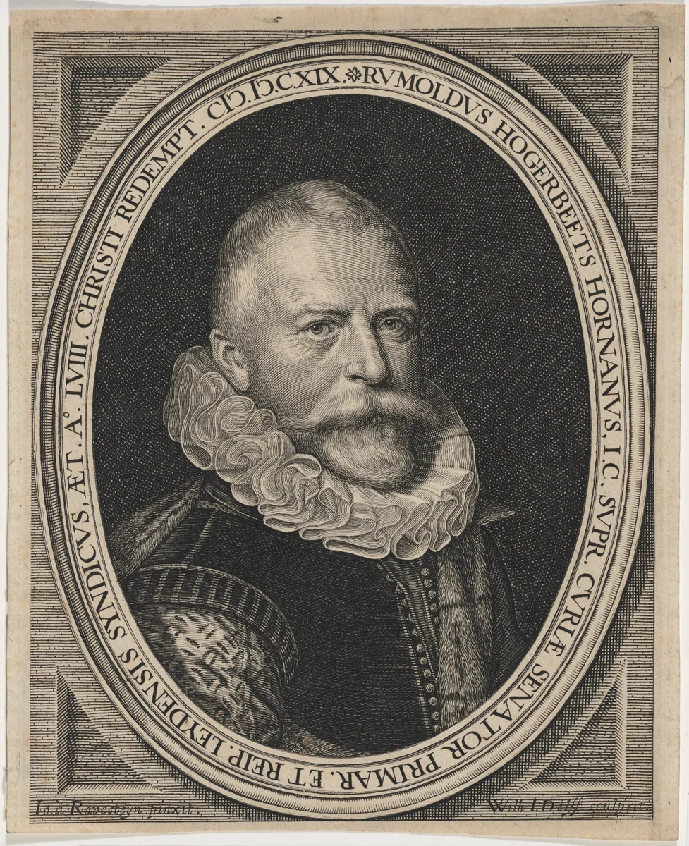 Rumoldus Hogerbeets Hornanus by Willem Jacobsz Delff; Jan van Ravesteyn, print, 1619