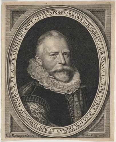 Rumoldus Hogerbeets Hornanus by Willem Jacobsz Delff; Jan van Ravesteyn, print, 1619