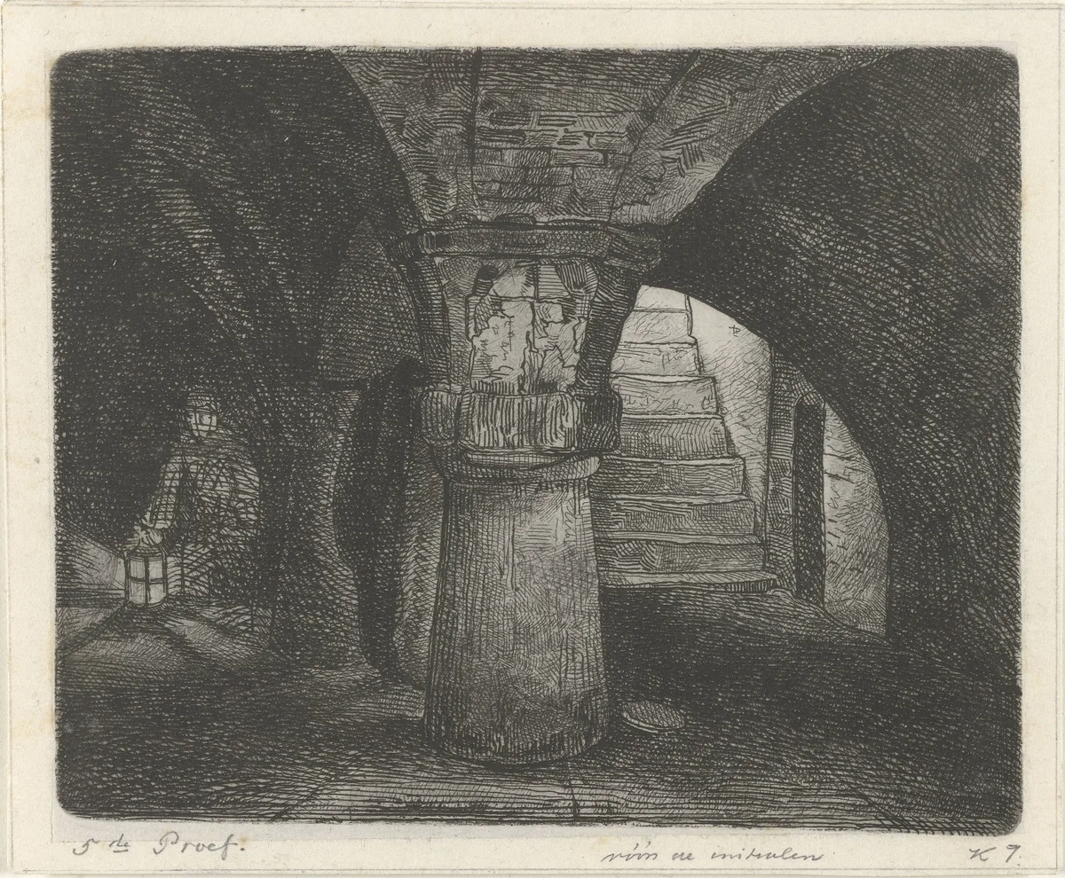 Keldergewelf by Jacobus Ludovicus Cornet, print, 1825-1882