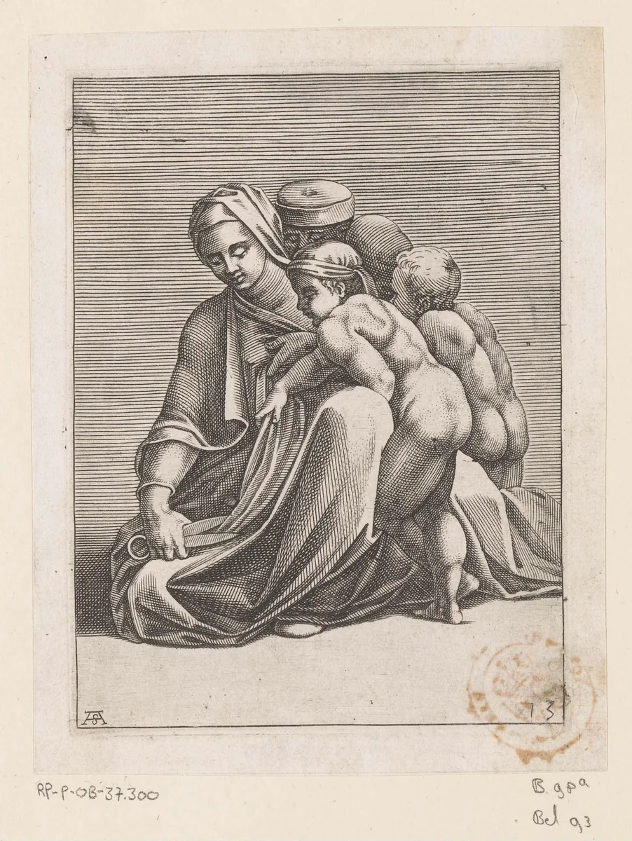 Vrouw met schaar by Unknown, print, 1585