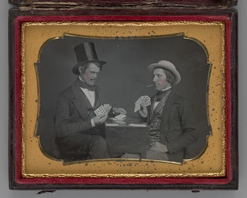 Untitled (Two Men Playing Cards) by Unknown maker, other, 1852