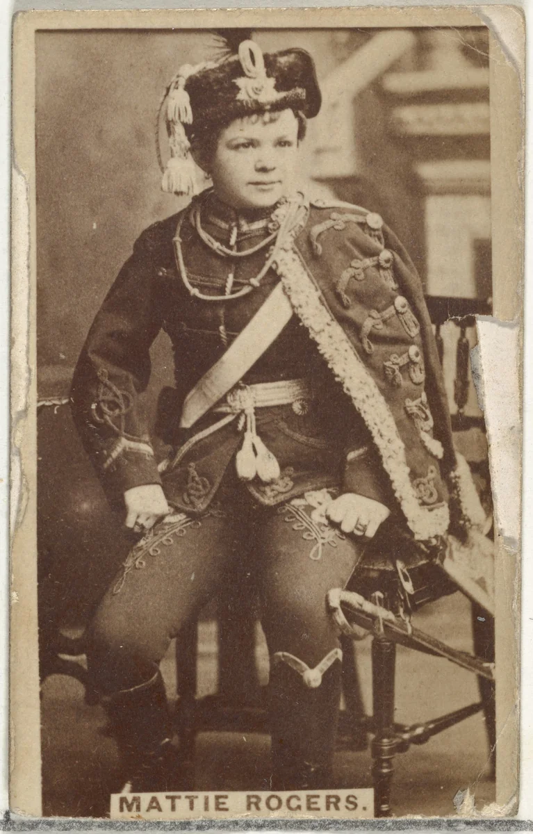 Mattie Rogers, from the Actors and Actresses series (N145-7) issued by Duke Sons & Co. to promote Duke Cigarettes by W. Duke, Sons & Co., photograph, 1880-1889