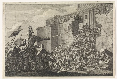 Pompeius verovert de Tempel te Jeruzalem by Jan Luyken, print, 1704