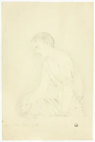 Statue of Seated Girl by John Downman, drawing, 1774