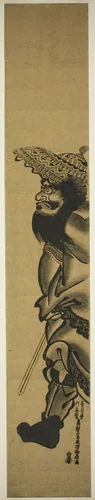Shoki the Demon Queller Marching to the Left by Okumura Masanobu (奥村政信), print, 1740-1750