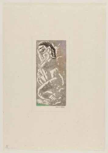Crouching Nude by Max Weber, print, 1919