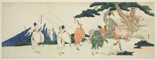 The Eastern Journey of the Celebrated Poet Ariwara no Narihira by Katsushika Hokusai (葛飾 北斎), print, 1801-1811