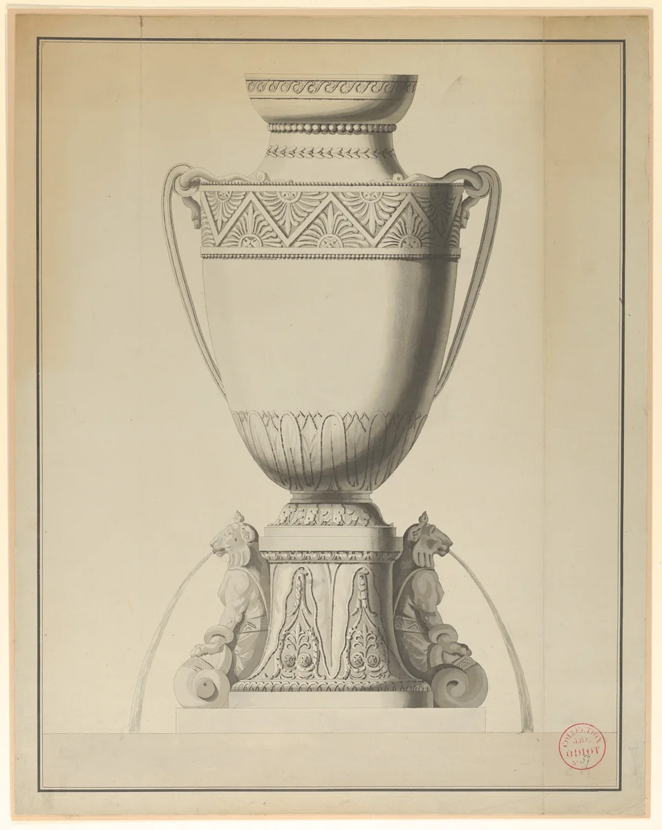 Design for a Wine Fountain by Henri Auguste, drawing, 1770-1816