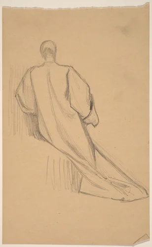 Study of a Figure from Behind by Charles Sprague Pearce, drawing, 1890-1897