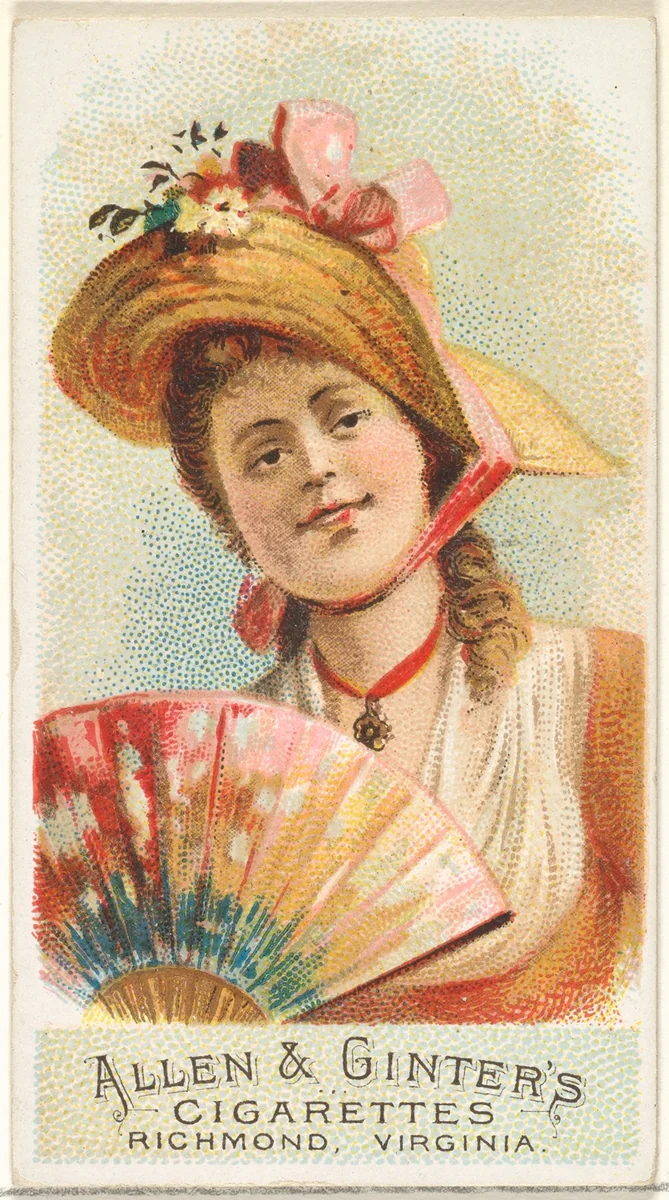 Plate 5, from the Fans of the Period series (N7) for Allen & Ginter Cigarettes Brands by Allen & Ginter, print, 1889