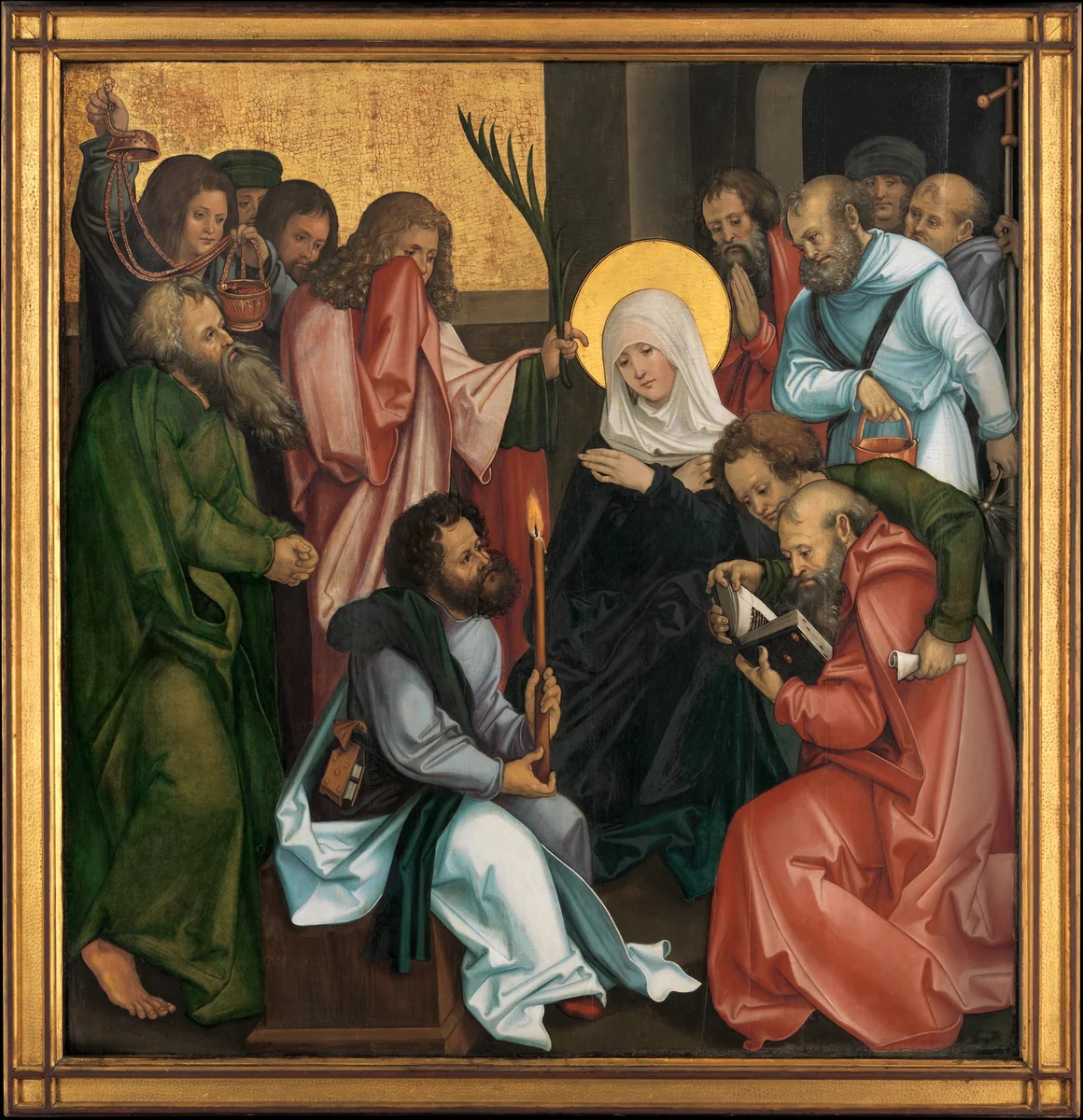 The Dormition of the Virgin; (reverse) Christ Carrying the Cross by Hans Schäufelein, painting, 1505-1515