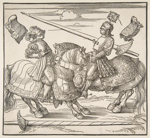 The Tournament on Horseback by Albrecht Dürer, print, 1512-1523