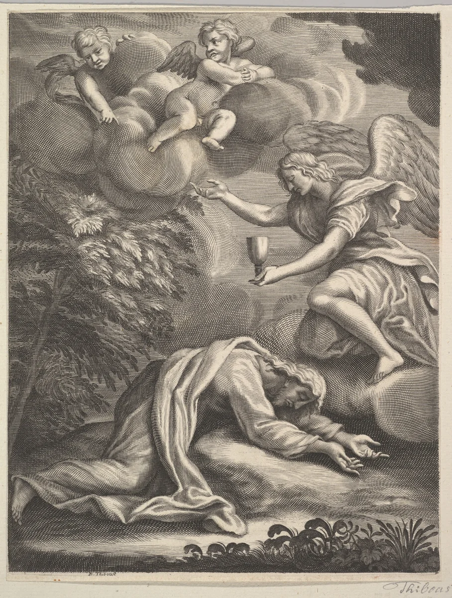 Agony in the Garden by Benoit Thiboust, print, 1680-1719