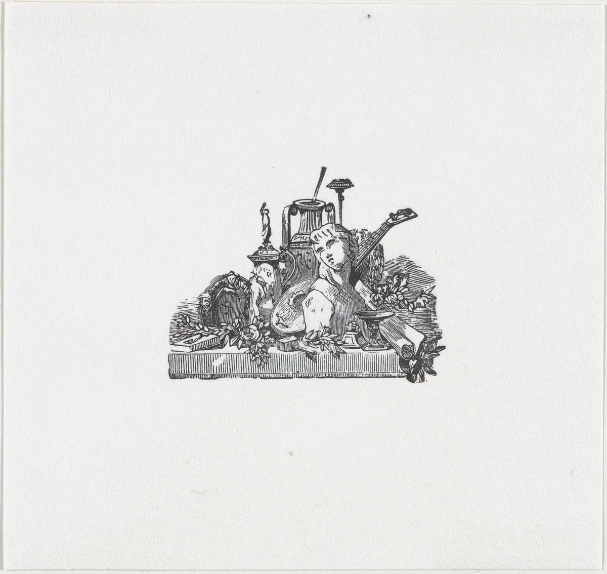 Vignette of trophies by anonymous, print, 19