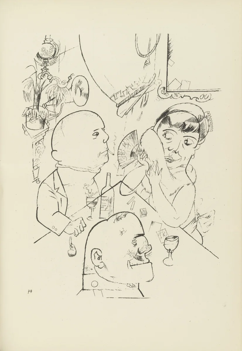 Trio (plate, folio 90) from Ecce Homo by George Grosz, illustrated book, 1922