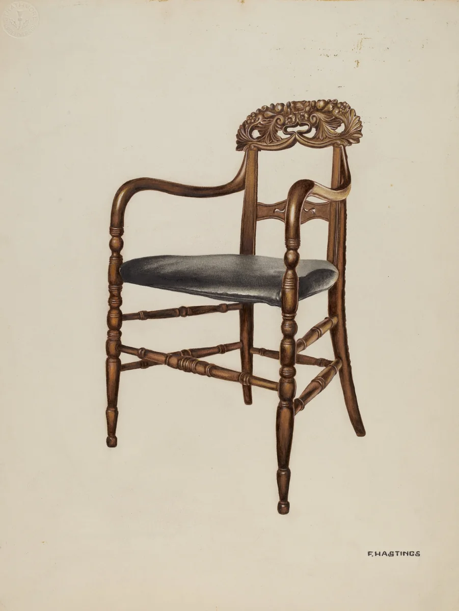Handcarved Chair by Florence Hastings, index of american design, 1937