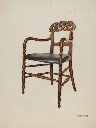Handcarved Chair by Florence Hastings, index of american design, 1937