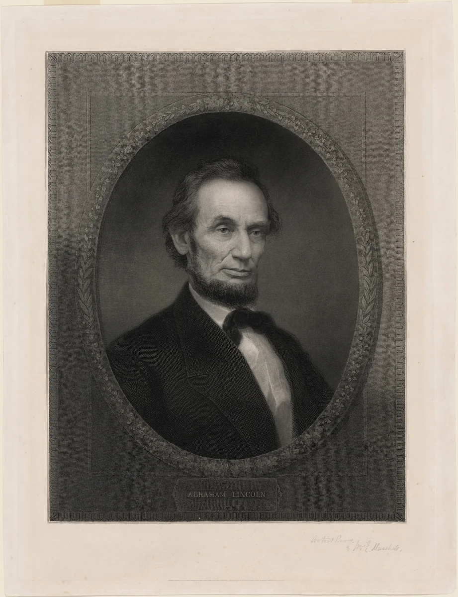 Abraham Lincoln by William Edgar Marshall, print, 1866