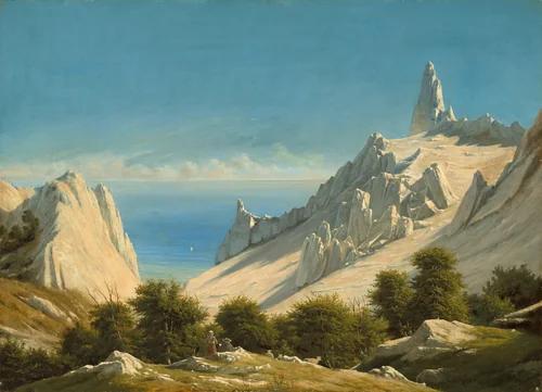 View of Sommerspiret, the Cliffs of Møn by Georg Emil Libert, painting, 1846