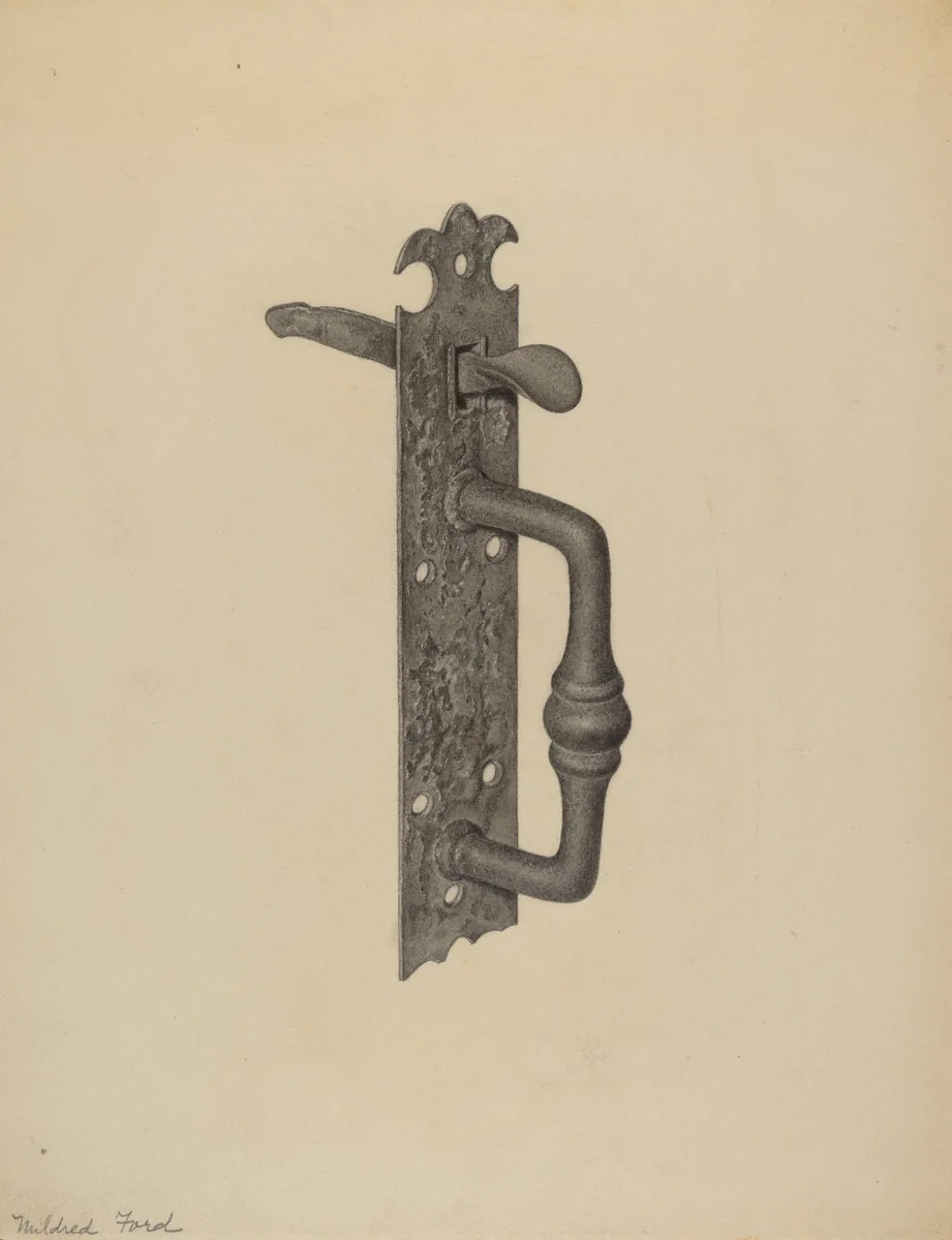Door Handle with Thumb Press by Mildred Ford, index of american design, 1938