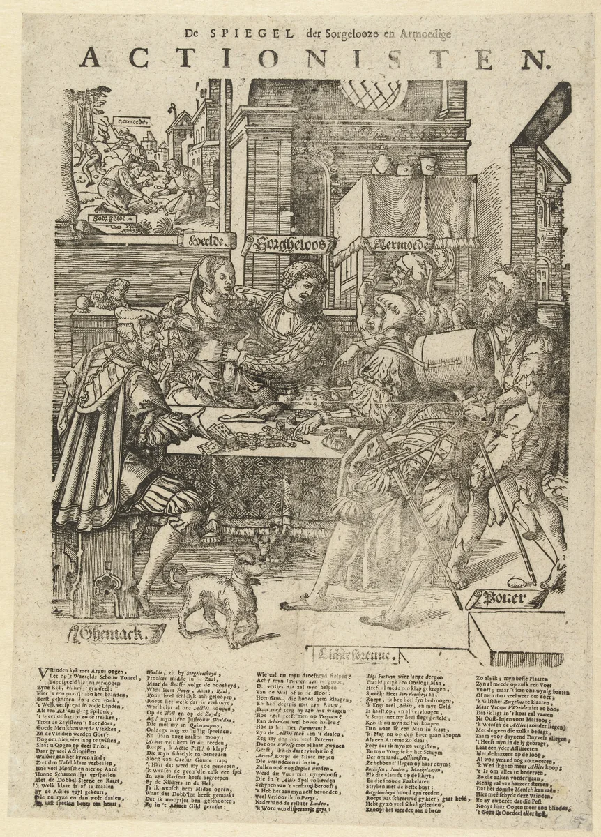 Spotprent op de Actionisten van 1720 by Cornelis Anthonisz, print, 1541