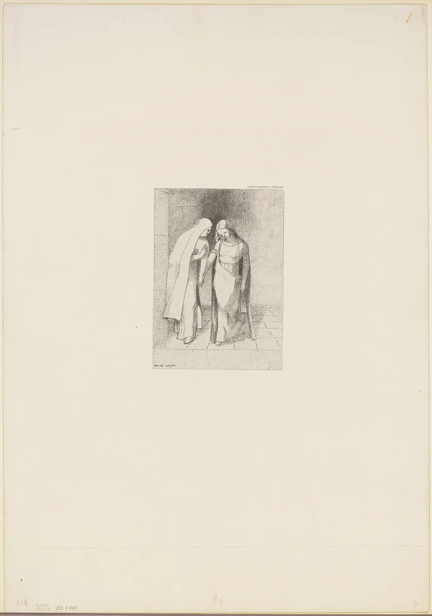 Mystical Conversation by Odilon Redon, print, 1892