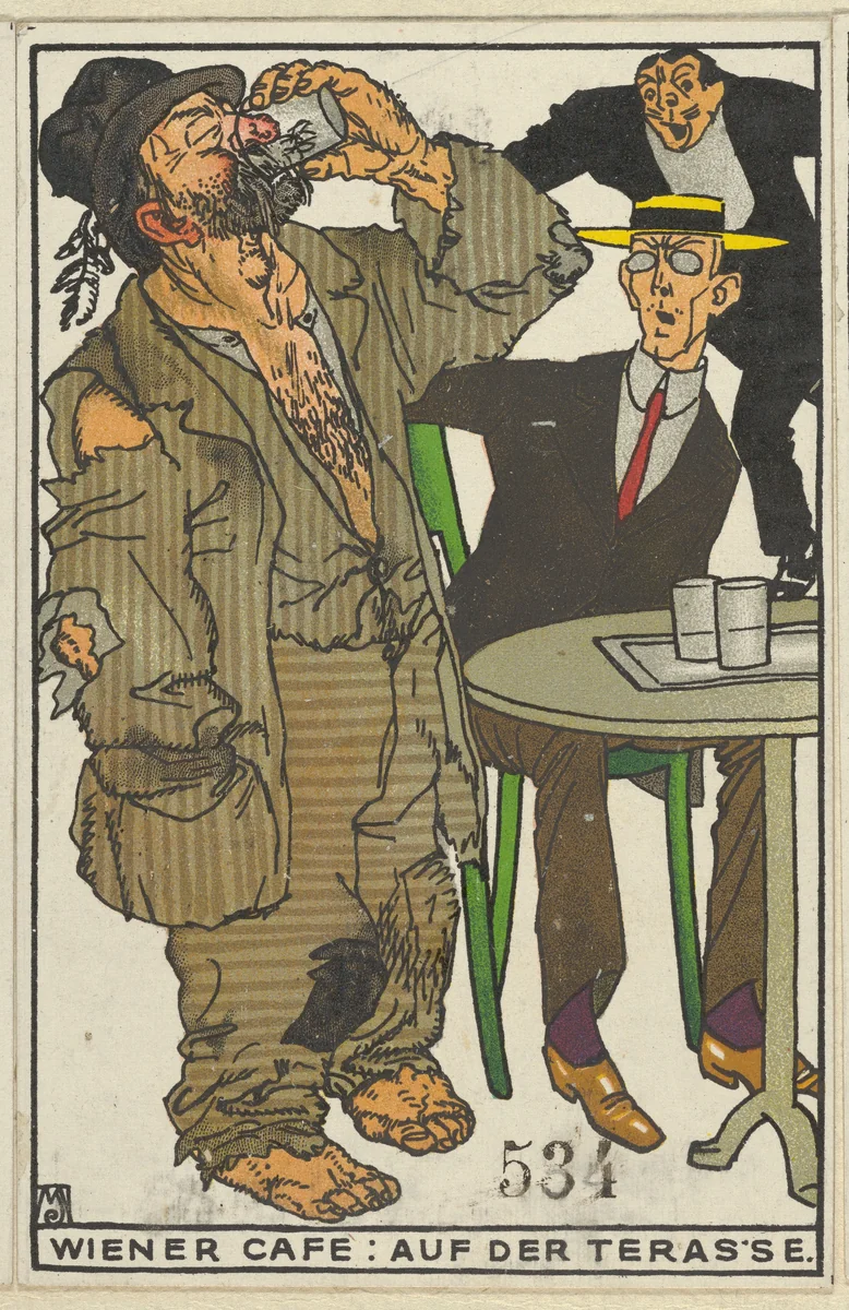 Viennese Café: On the Terrace (Wiener Café: Auf der Terasse) by Moriz Jung, print, 1911