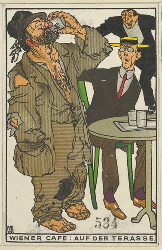 Viennese Café: On the Terrace (Wiener Café: Auf der Terasse) by Moriz Jung, print, 1911