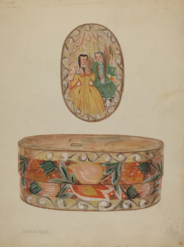 Pa. German Bride's Box by Jessica Price, index of american design, 1937