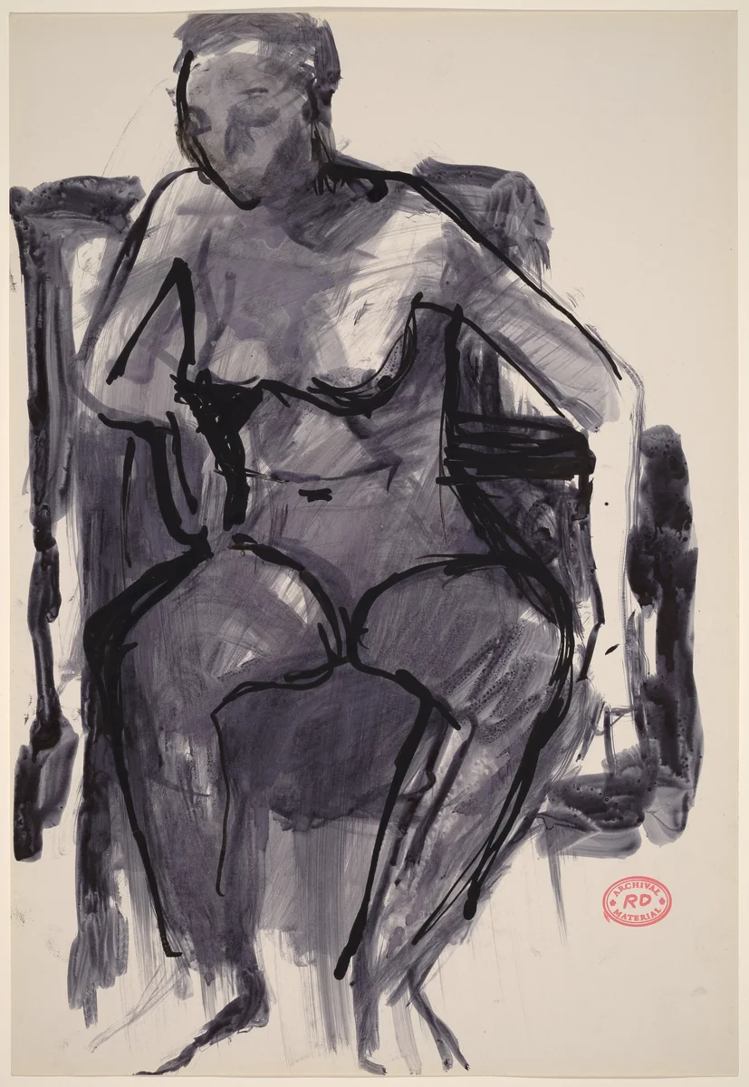 Untitled [female nude seated in armchair] by Richard Diebenkorn, drawing, 1955-1967