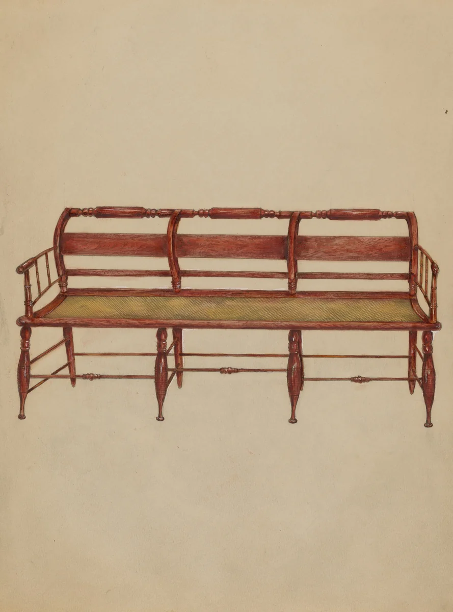 Settee or Hall Seat by Henry Meyers, index of american design, 1936