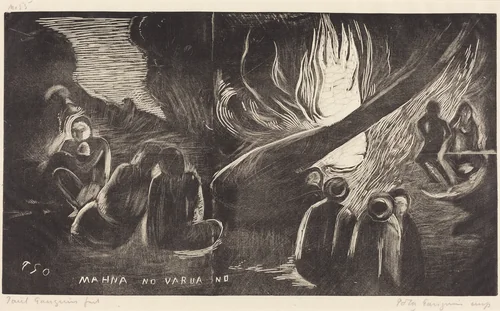 Mahna no Varua Ino (The Devil Speaks) by Paul Gauguin, print, 1894-1895