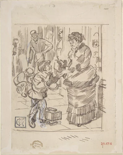 "Tract Distributor" by Charles Samuel Keene, drawing, 1870-1891