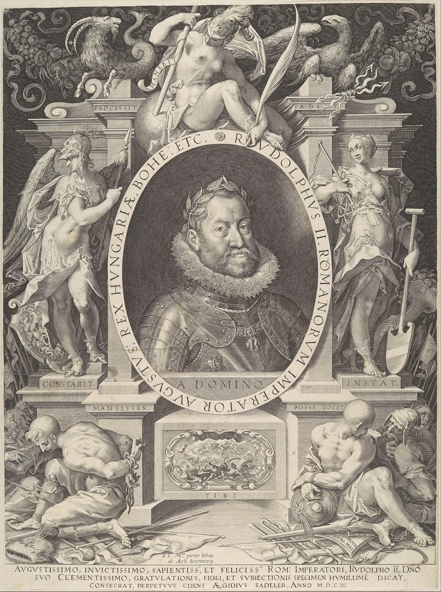 Portrait of Rudolph II by Aegidius Sadeler II, print, 1603