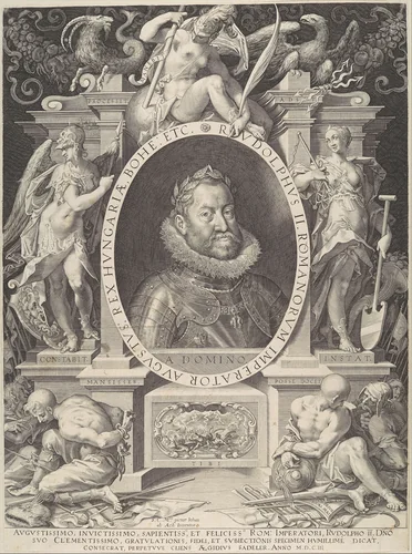 Portrait of Rudolph II by Aegidius Sadeler II, print, 1603