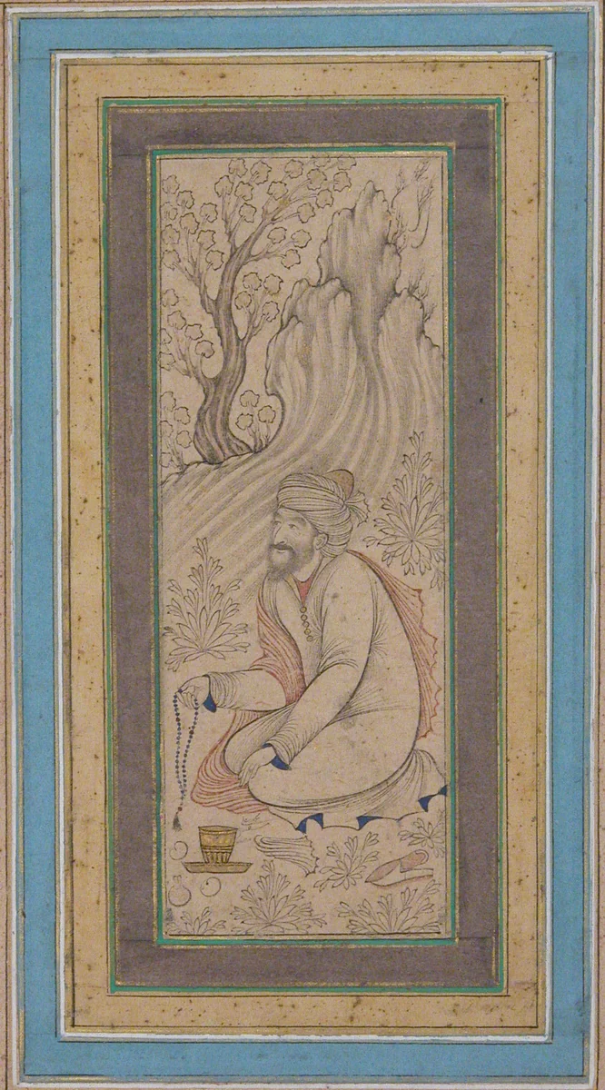 Man with Prayer Beads by Muhammad Ali, manuscript, 1625-1675
