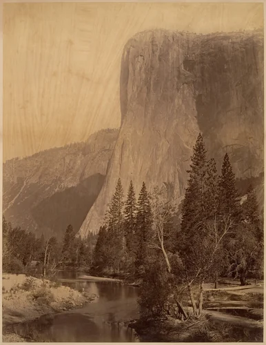 El Capitan, Yosemite by Carleton E. Watkins, photograph, 1865-1866