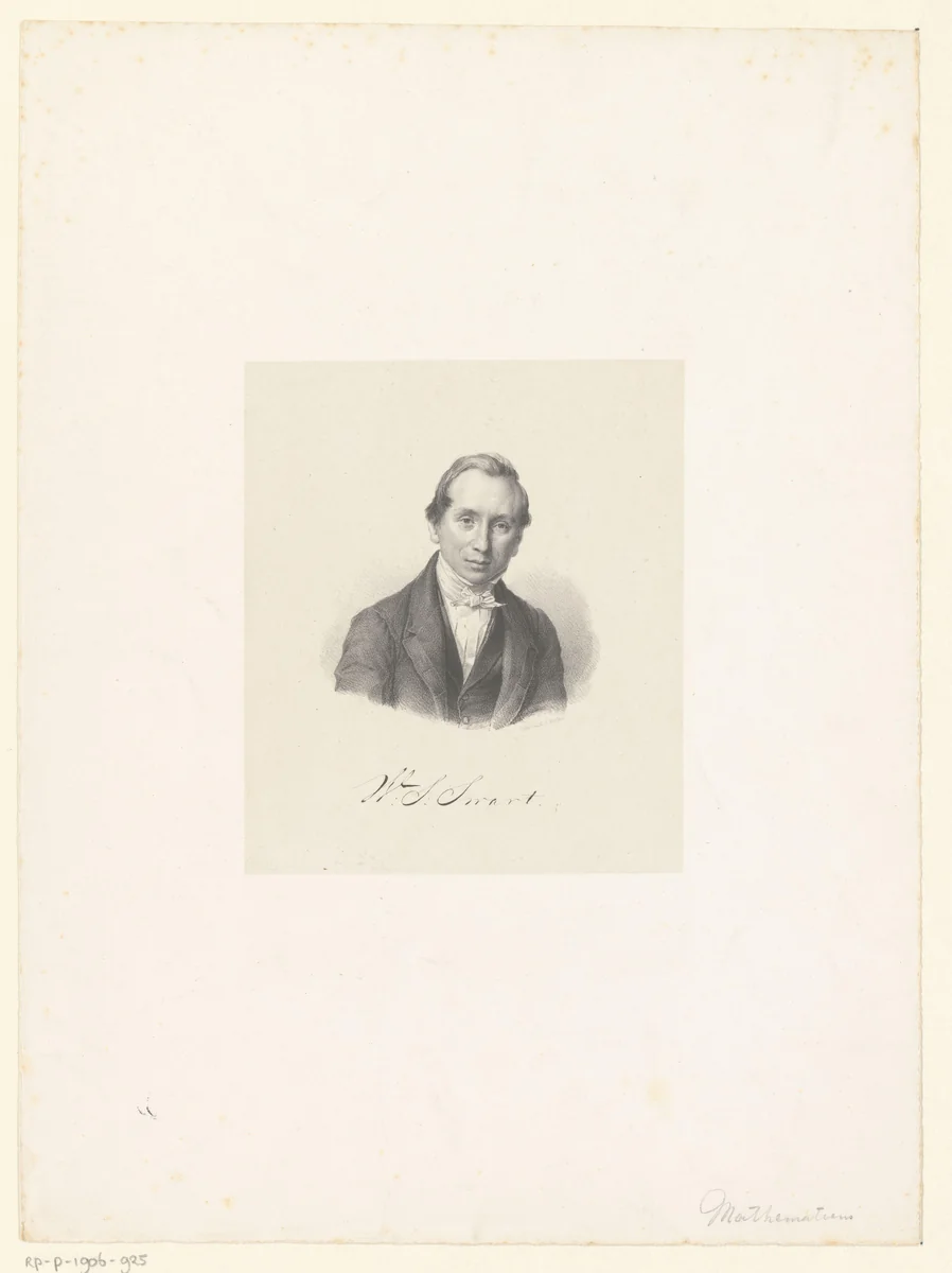 Portret van Willem Simon Swart by anonymous, print, 1822-1845