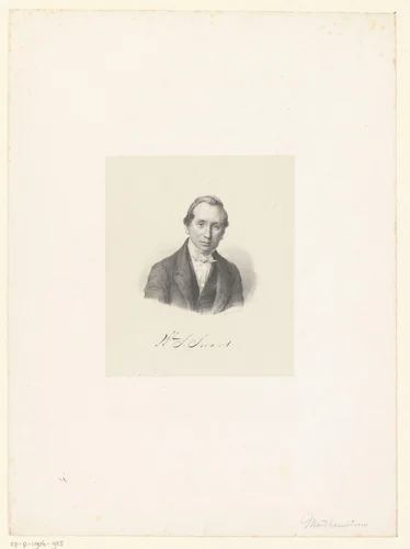 Portret van Willem Simon Swart by anonymous, print, 1822-1845