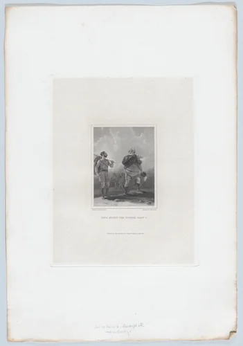 Falstaff and Bardolph, on a Road near Coventry (Shakespeare, King Henry IV, Part I, Act 4, Scene 2) by Charles Heath, print, 1825