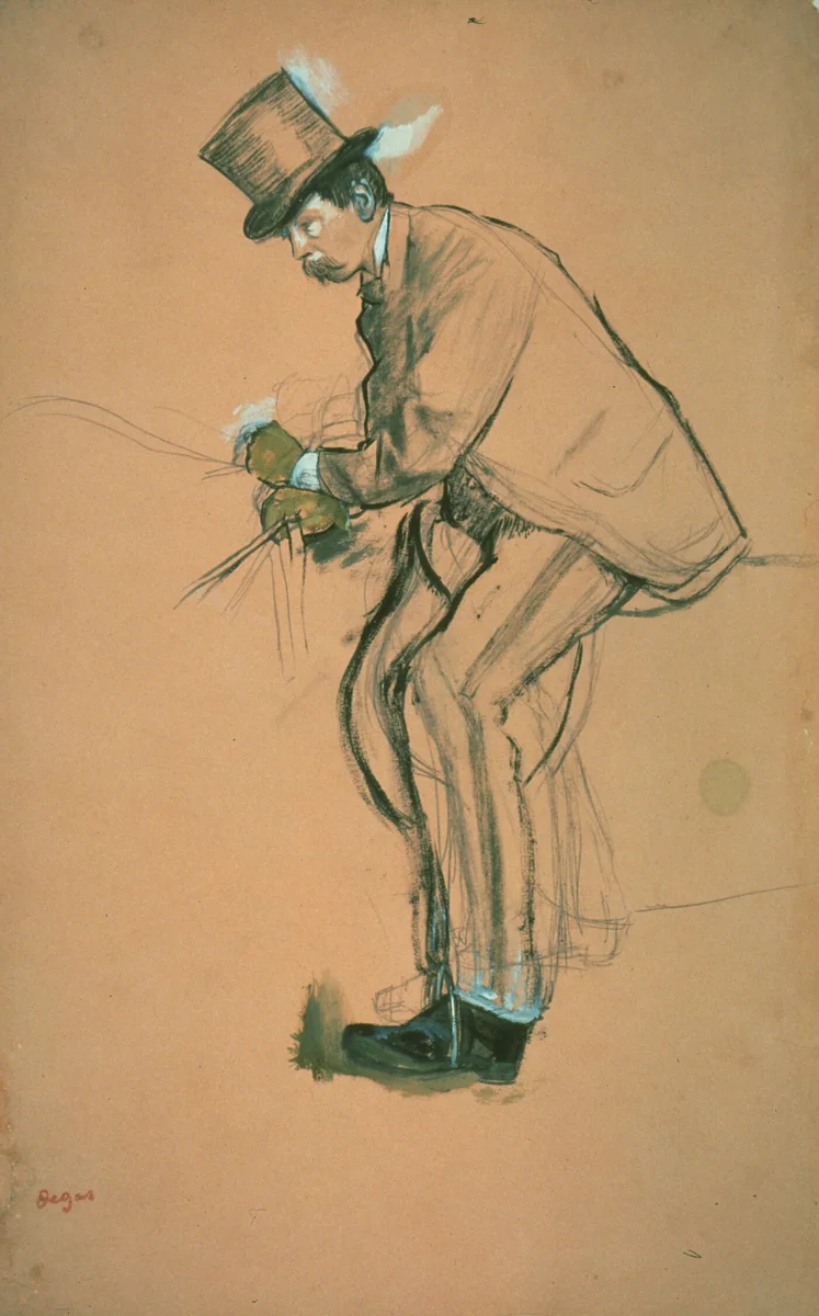 Gentleman Rider by Edgar Degas, drawing, 1866-1870