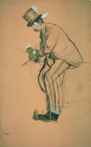 Gentleman Rider by Edgar Degas, drawing, 1866-1870