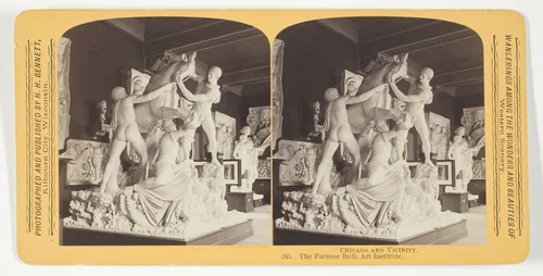 The Farnese Bull; Art Institute, from the series "Chicago and Vicinity" by Henry Hamilton Bennett, photograph, 1893