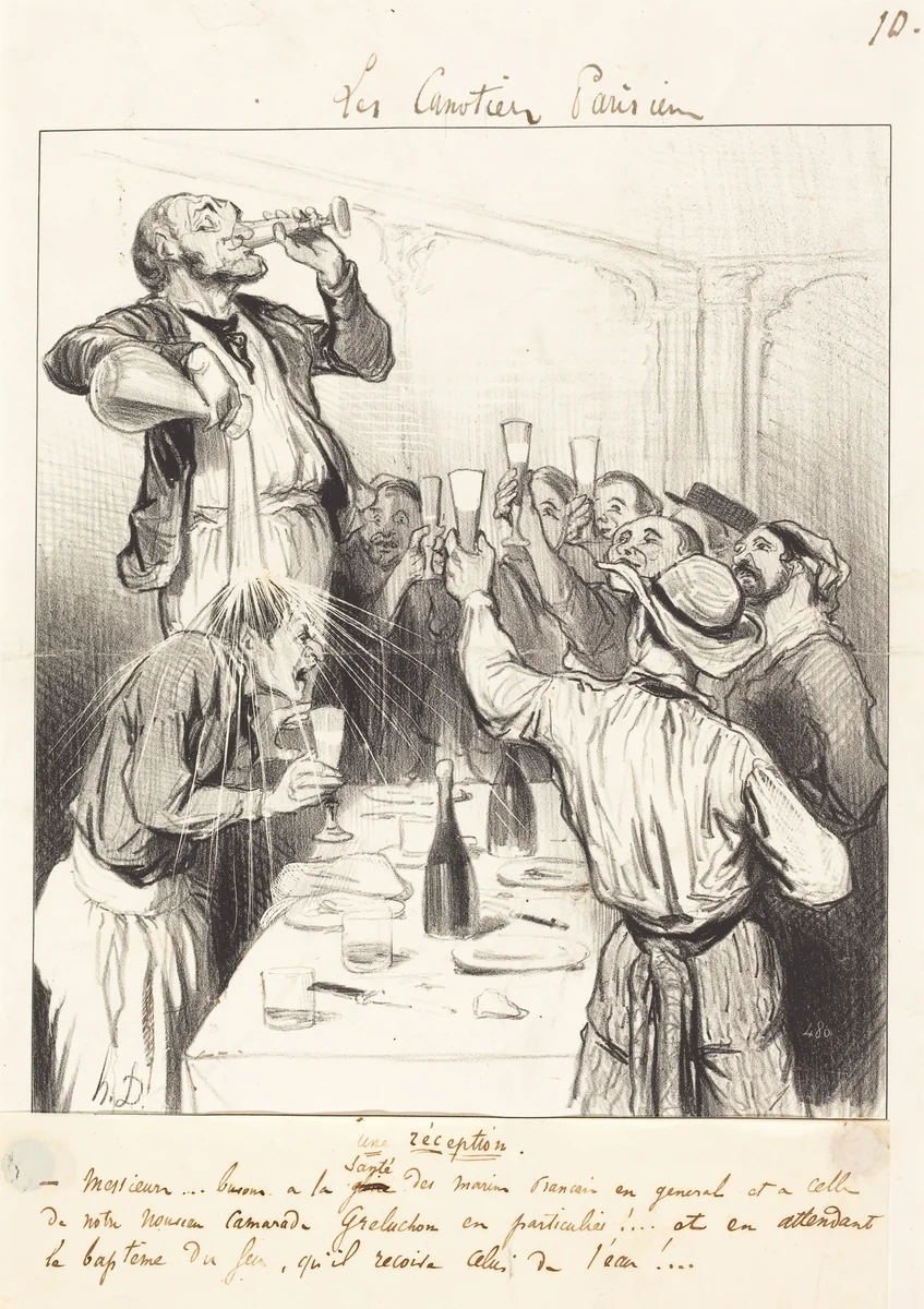 Une Réception by Honoré Daumier, print, 1843