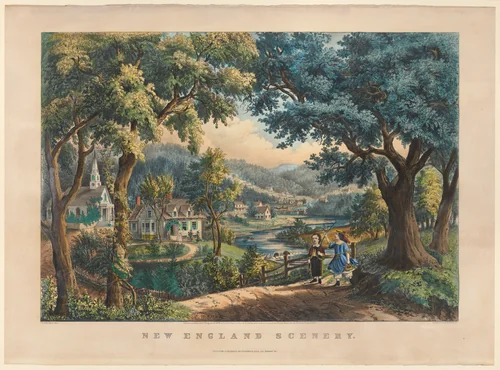 New England Scenery by Frances Flora Bond Palmer, print, 1866