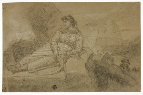 Reclining Reaper by Joshua Cristall
Thomas Phillips, drawing, 1655-1847