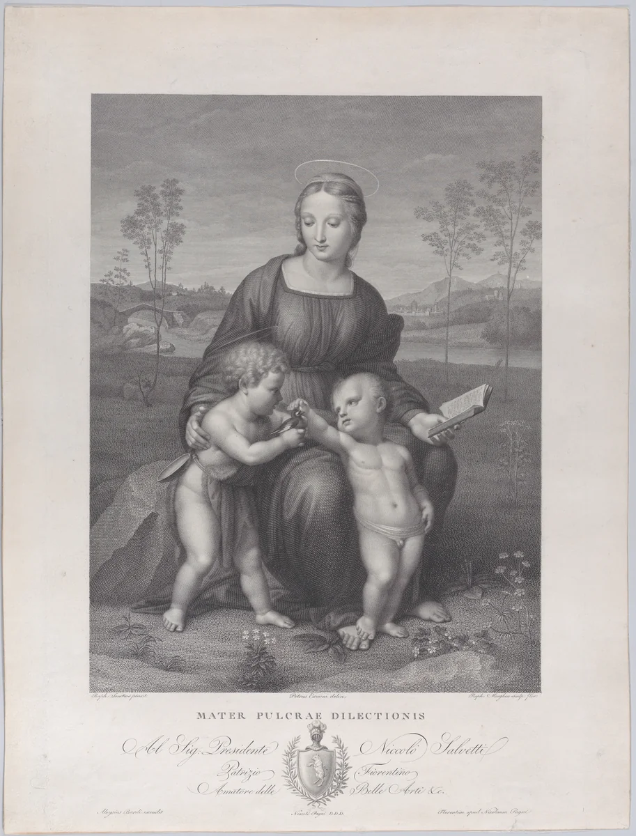 Madonna del Cardellino by Raphael Morghen, print, 1814